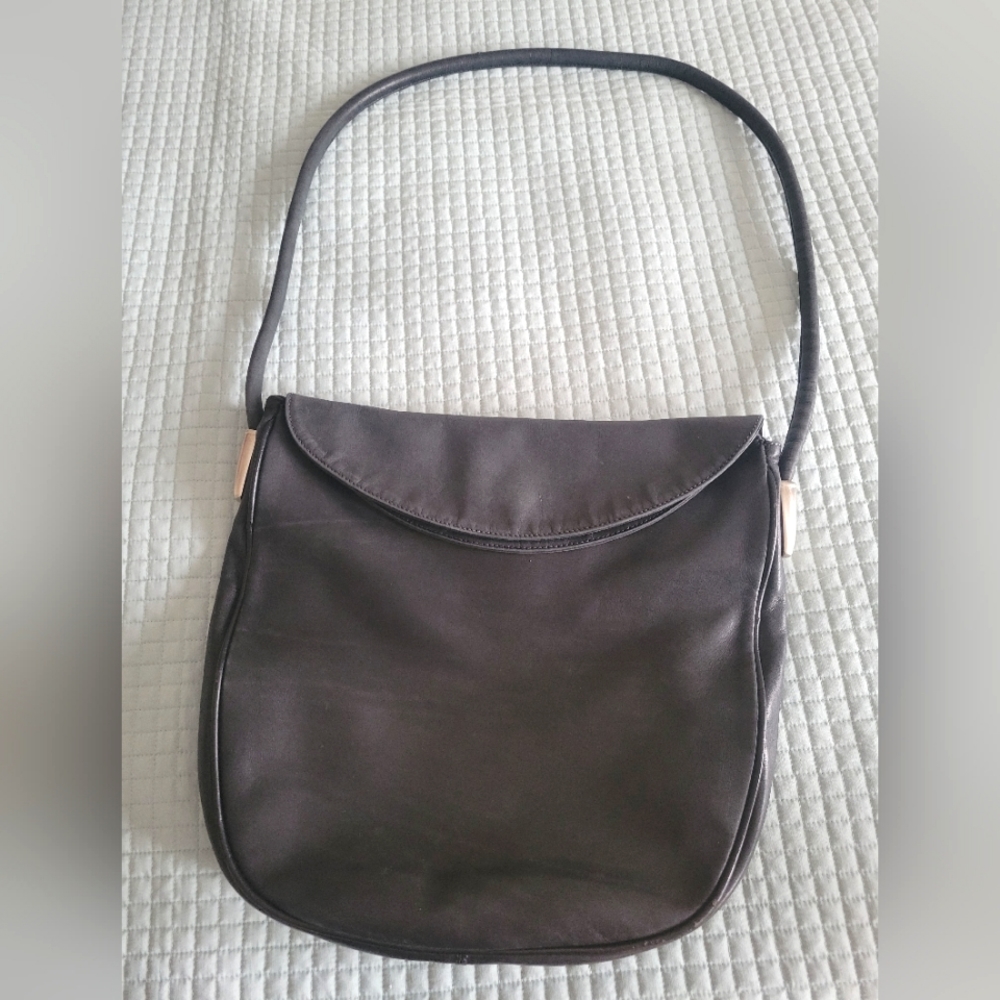 Black Italian leather purse